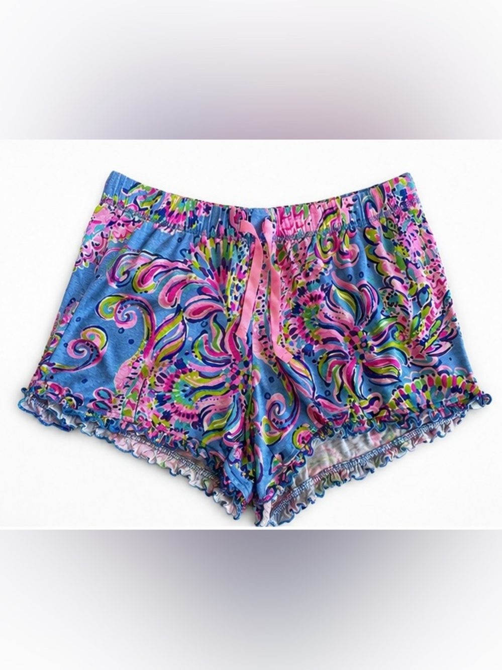 Lilly Pulitzer Multicolor Swirl Lounge Shorts - Pink, Blue & Green M 💜💗 - Picture 2 of 6